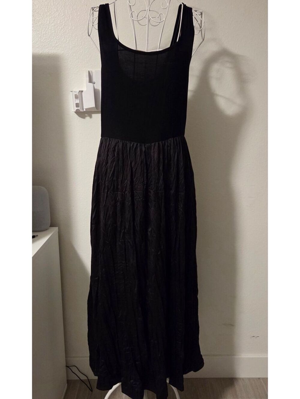 JODIFL Black Sleeveless Maxi Dress with Satin Skirt size medium